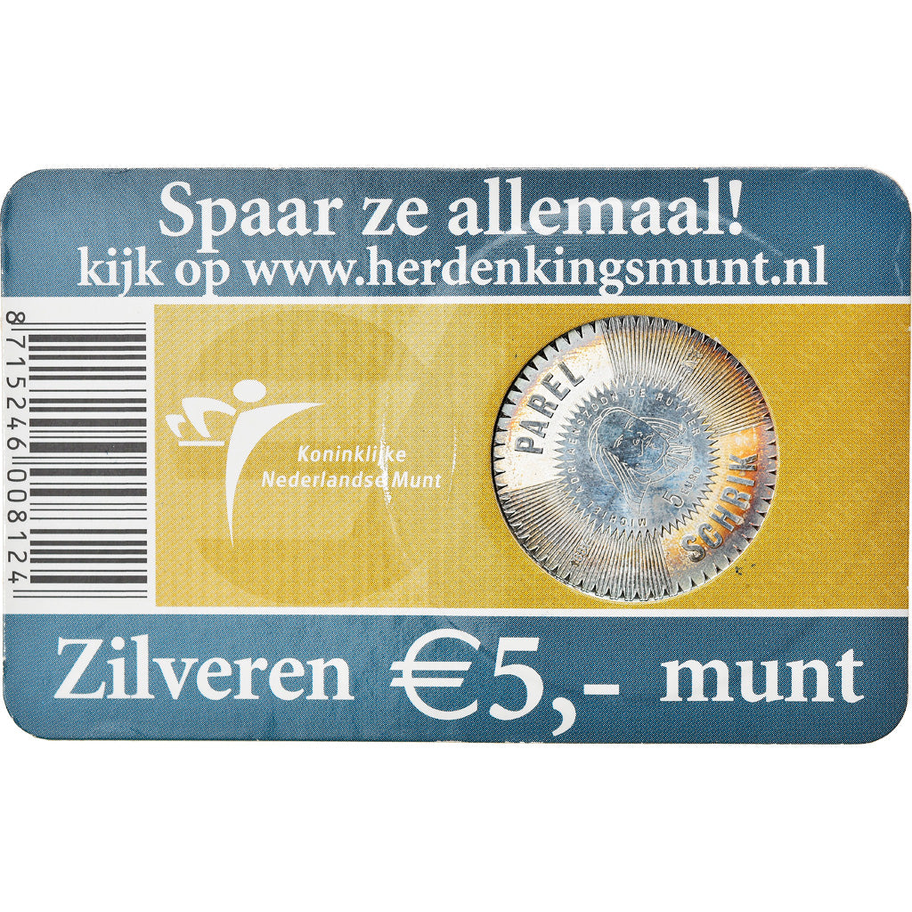 Holandia, 5 Euro, 2007, Utrecht, FDC, MS(65-70), Srebro, KM:267