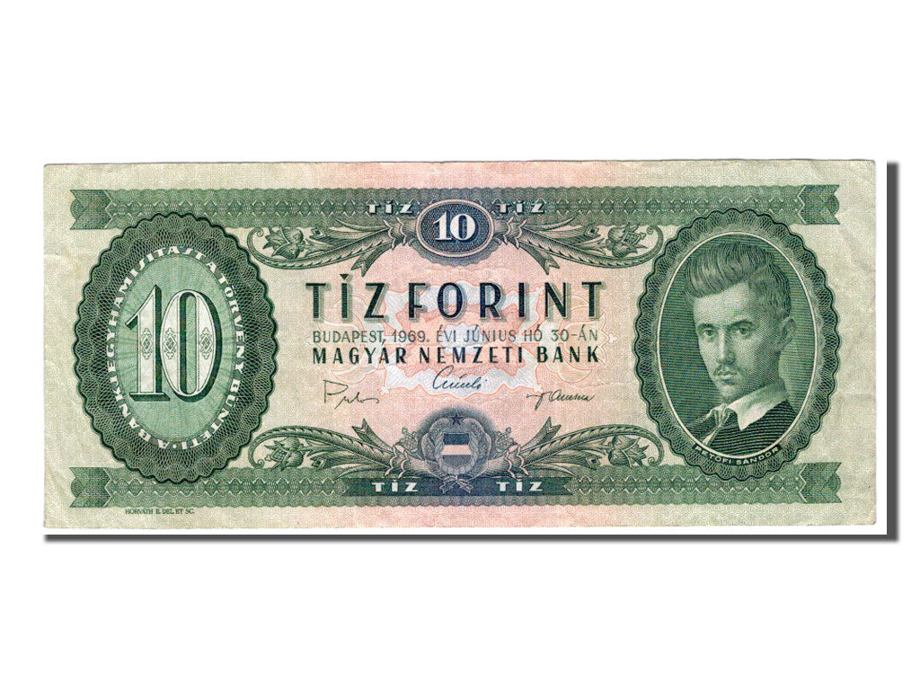 Banconote, Ungheria, 10 Forint, 1969, BB