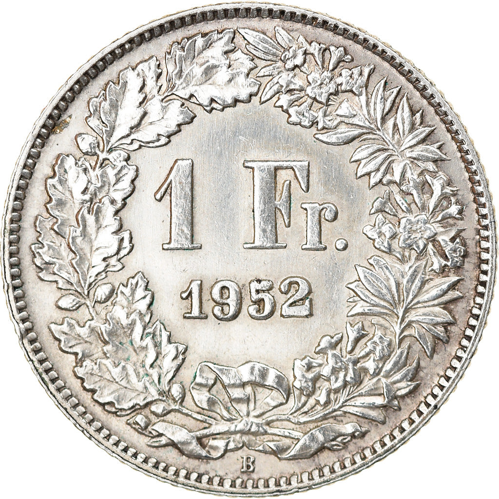 Coin, Switzerland, Franc, 1952, Bern, AU(50-53), Silver, KM:24