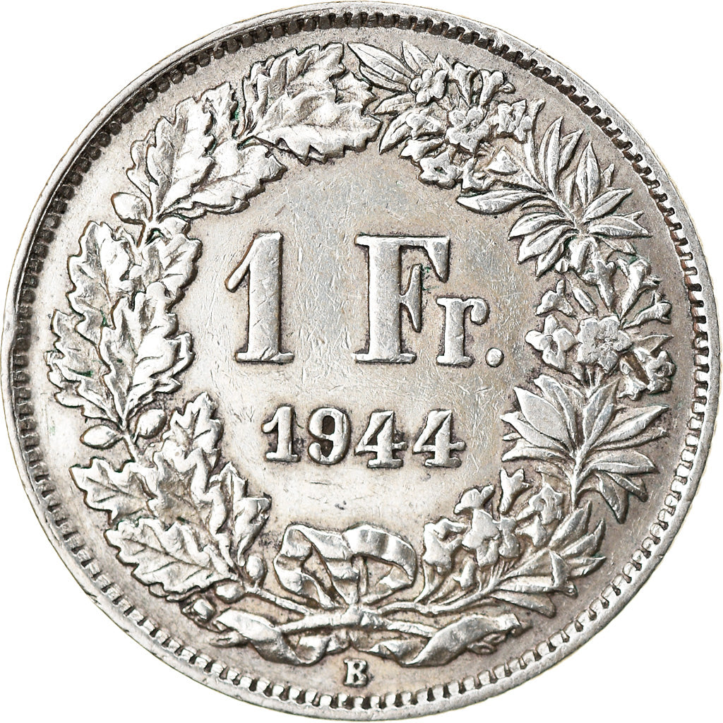 Coin, Switzerland, Franc, 1944, Bern, AU(50-53), Silver, KM:24