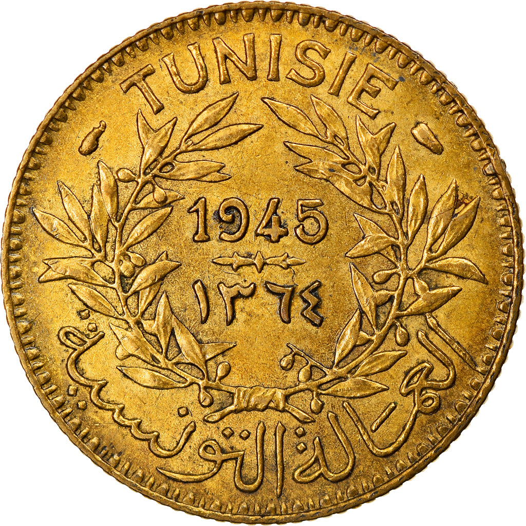 Münze, Tunesien, Anonymous, Franc, 1945, Paris, SS, Aluminum-Bronze, KM:247