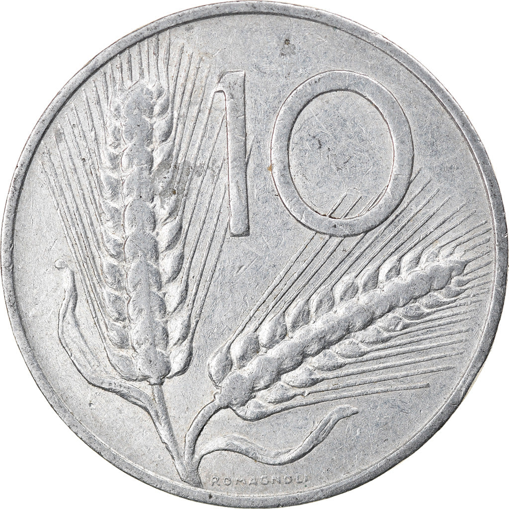 Moneda, Italia, 10 Lire, 1967, Rome, BC+, Aluminio, KM:93