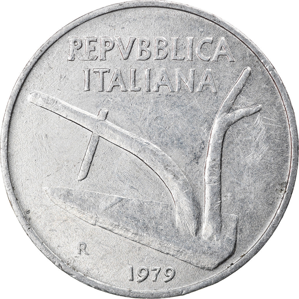 Moneda, Italia, 10 Lire, 1979, Rome, BC+, Aluminio, KM:93