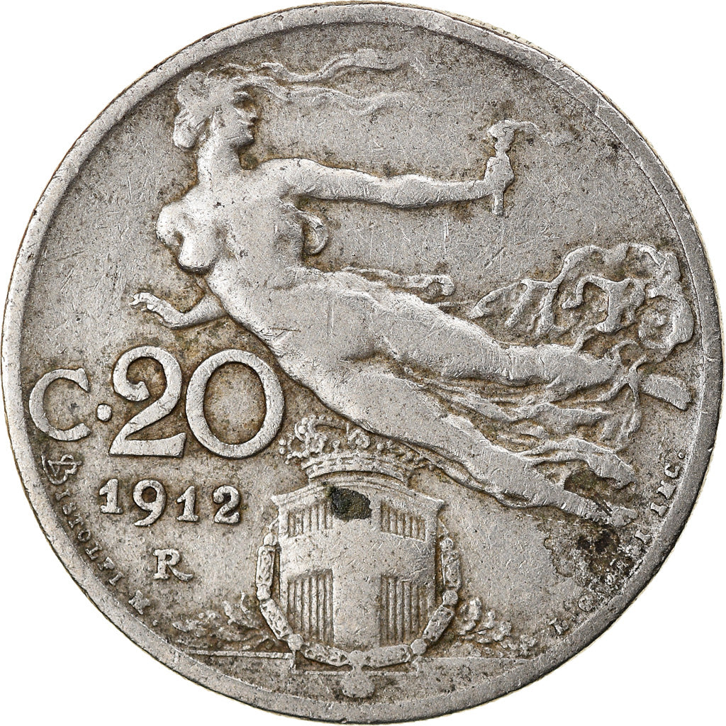 Monnaie, Italie, Vittorio Emanuele III, 20 Centesimi, 1912, Rome, TB, Nickel