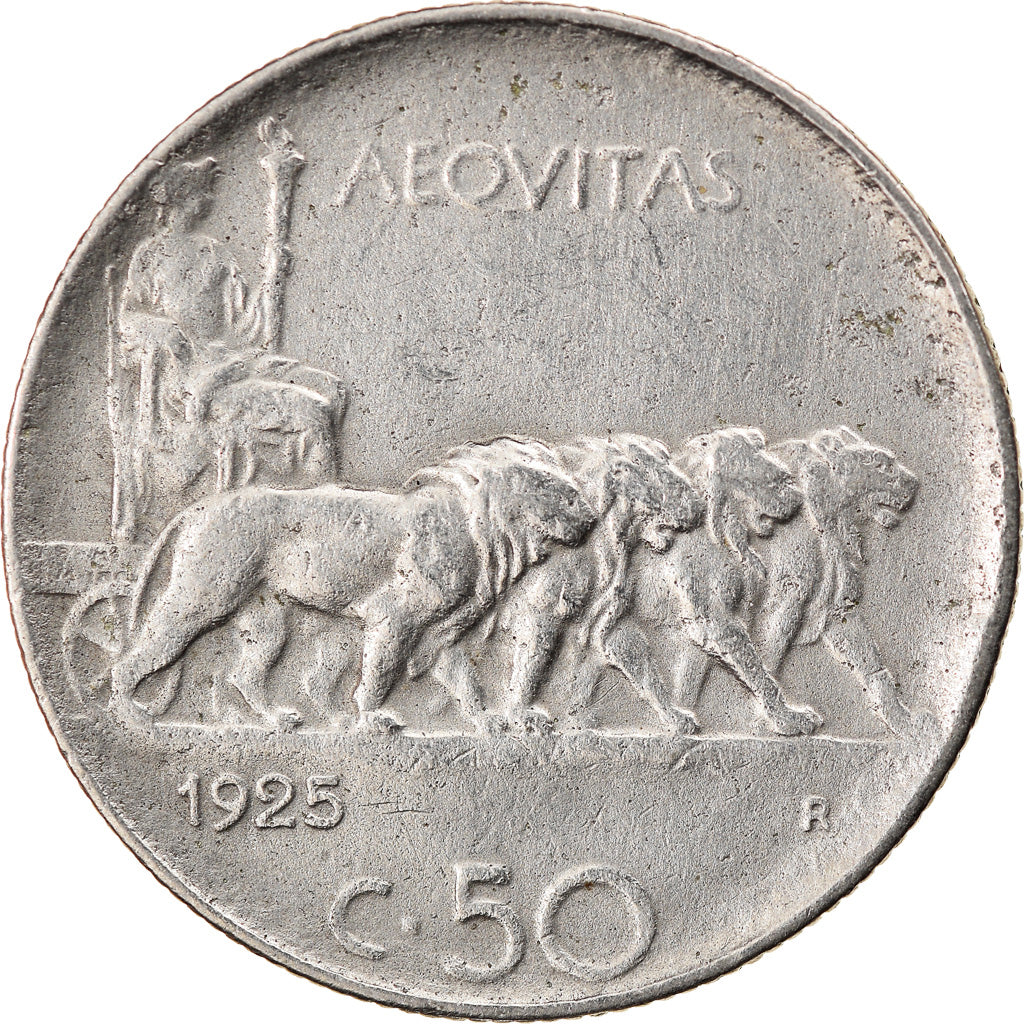 Coin, Italy, Vittorio Emanuele III, 50 Centesimi, 1925, Rome, F(12-15), Nickel