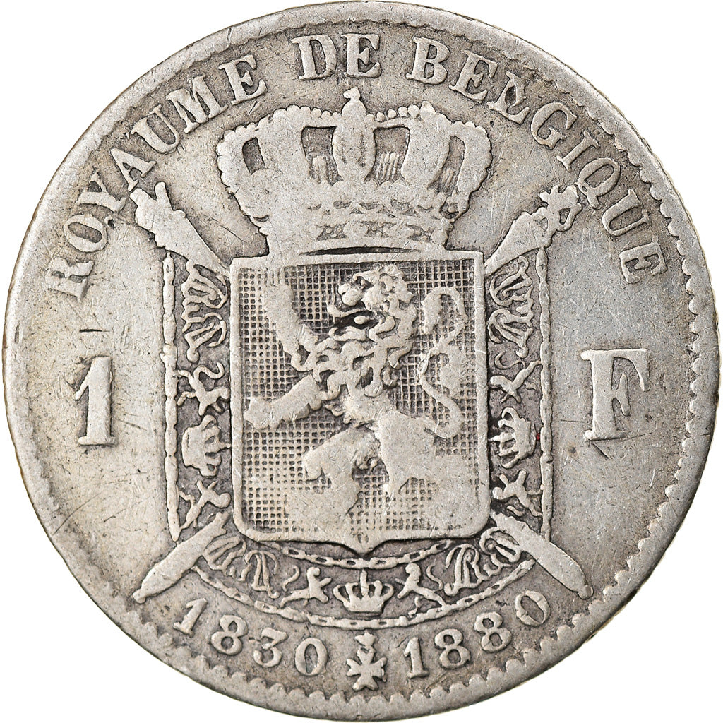 Coin, Belgium, Leopold II, Franc, 1880, VF(20-25), Silver, KM:38