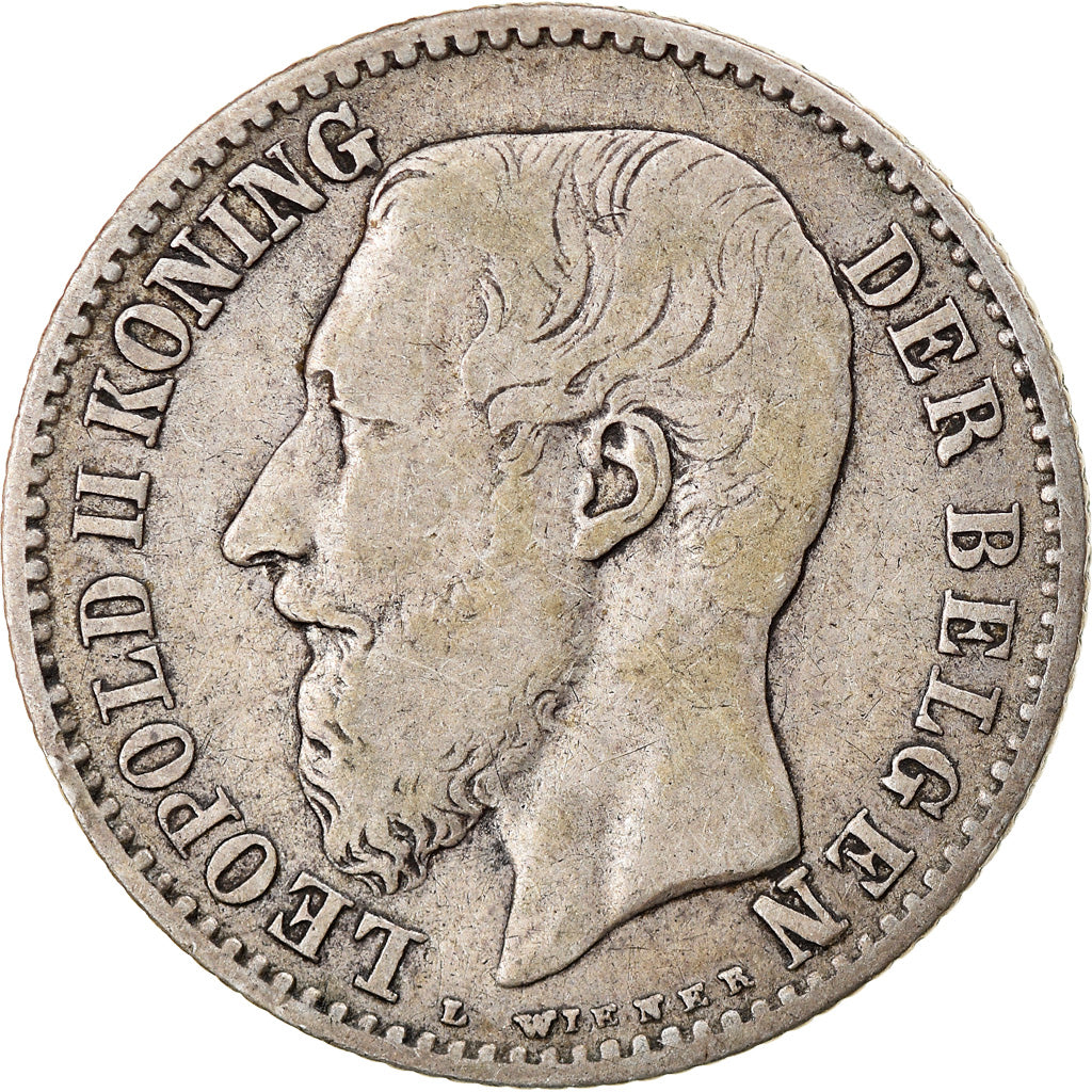Coin, Belgium, Leopold II, Franc, 1887, VF(20-25), Silver, KM:29.2