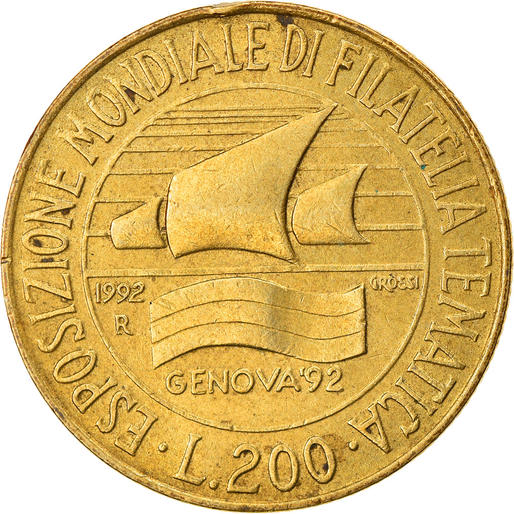 Moneda, Italia, 200 Lire, 1992, Rome, BC+, Aluminio - bronce, KM:151