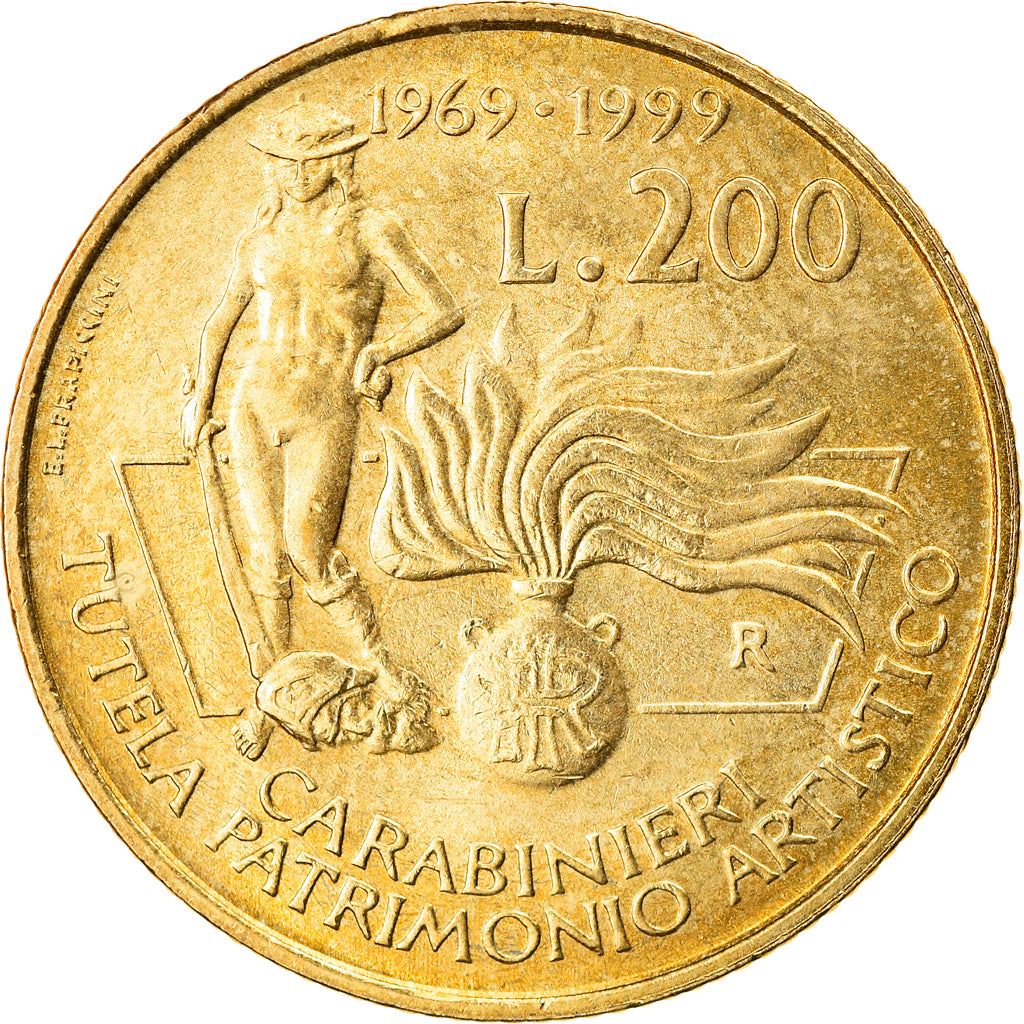 Moneta, Włochy, The Carabinieri, Protectors of Art Heritage, 200 Lire, 1999