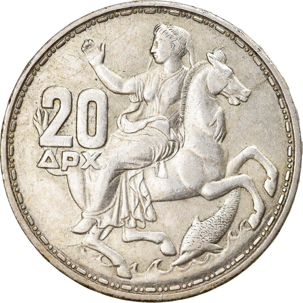 Coin, Greece, 20 Drachmai, 1960, EF(40-45), Silver, KM:73