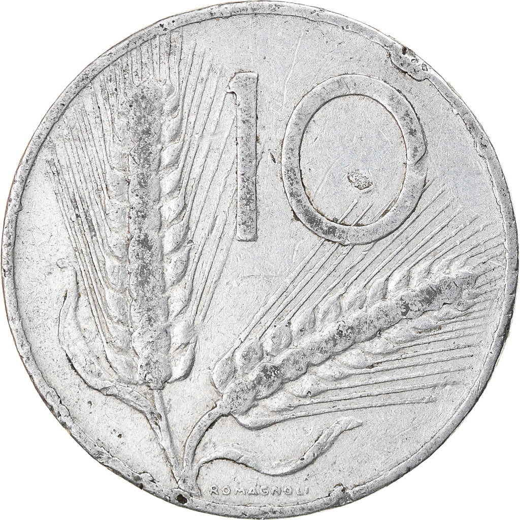 Monnaie, Italie, 10 Lire, 1956, Rome, TB, Aluminium, KM:93