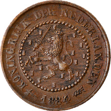 Coin, Netherlands, William III, 1/2 Cent, 1884, EF(40-45), Bronze, KM:109.1