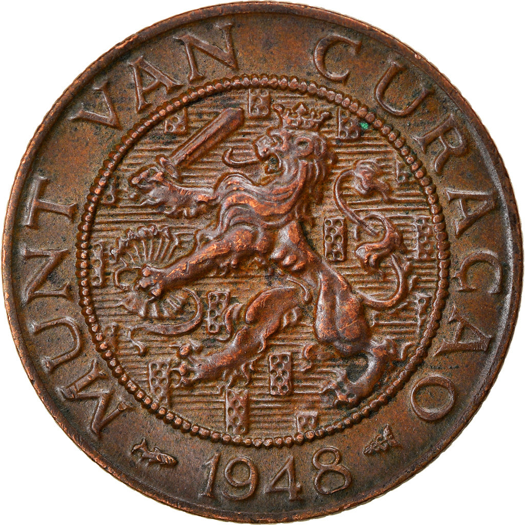 Coin, Curacao, 2-1/2 Cents, 1948, Denver, EF(40-45), Bronze, KM:42