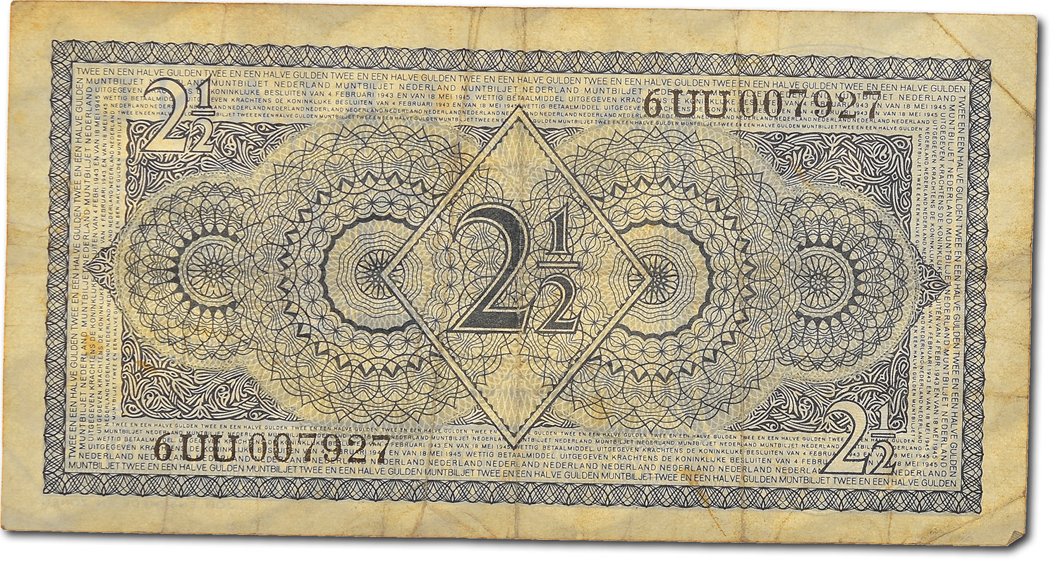 Billete, 2 1/2 Gulden, 1949, Países Bajos, MBC