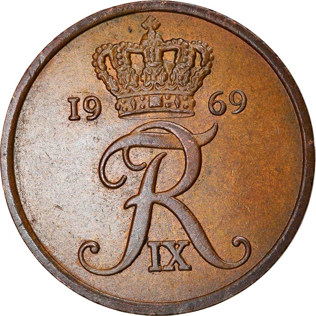 Monnaie, Danemark, Frederik IX, 5 Öre, 1969, Copenhagen, SUP, Bronze, KM:848.1
