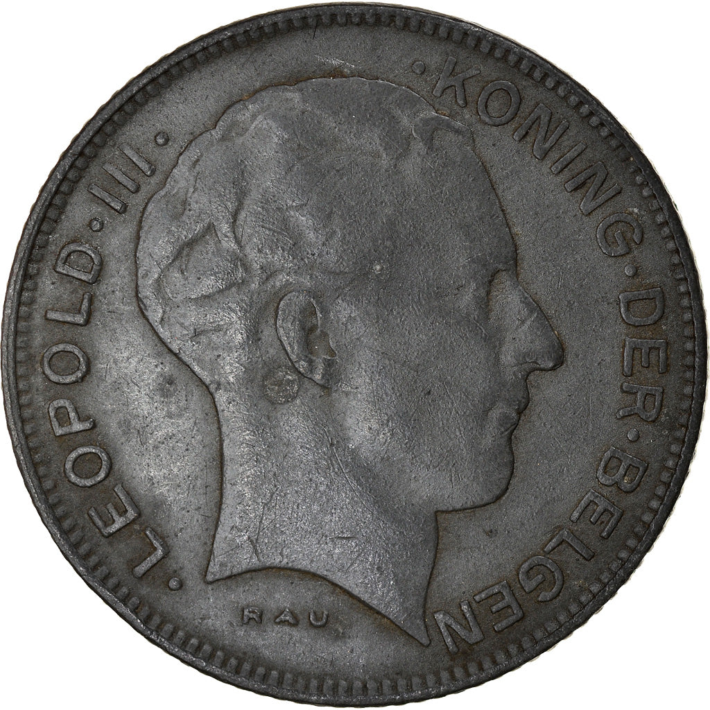 Coin, Belgium, 5 Francs, 5 Frank, 1945, EF(40-45), Zinc, KM:130