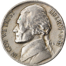 Monnaie, États-Unis, Jefferson Nickel, 5 Cents, 1941, U.S. Mint, Philadelphie