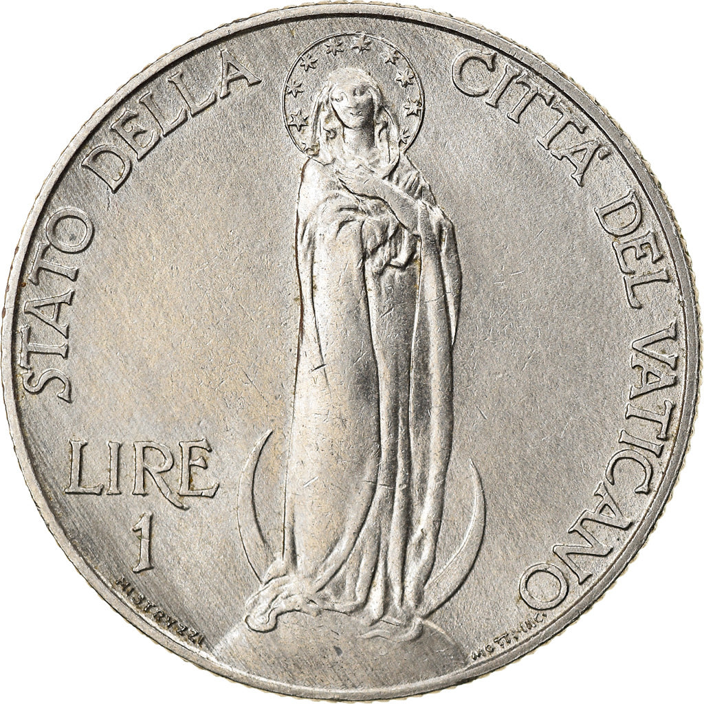 Coin, VATICAN CITY, Pius XI, Lira, 1934, Roma, MS(63), Nickel, KM:5