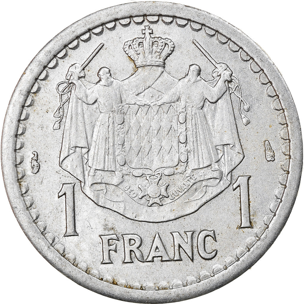 Moneta, Monaco, 1 Franc, Undated (1943), AU(50-53), Aluminium, Gadoury:MC131