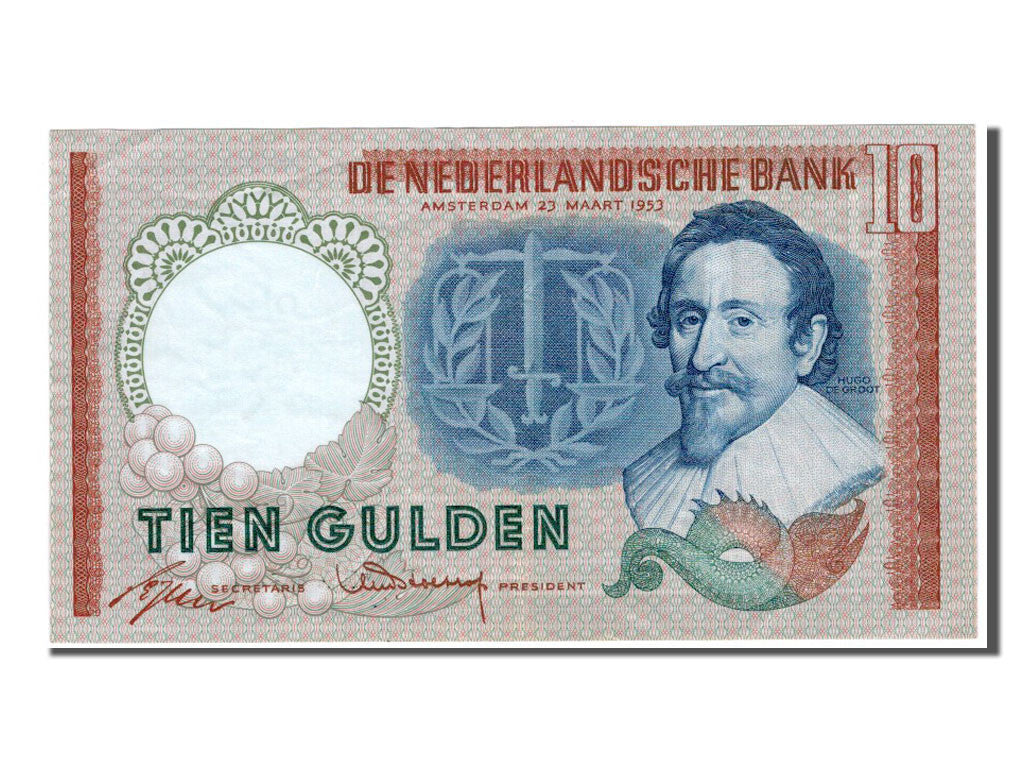 Banconote, Paesi Bassi, 10 Gulden, 1953, SPL-