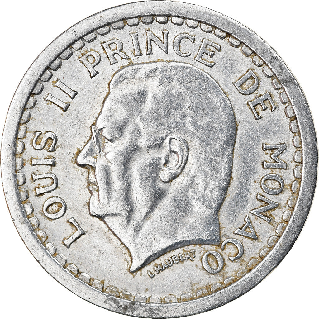 Münze, Monaco, 2 Francs, Undated (1943), S+, Aluminium, Gadoury:MC 133