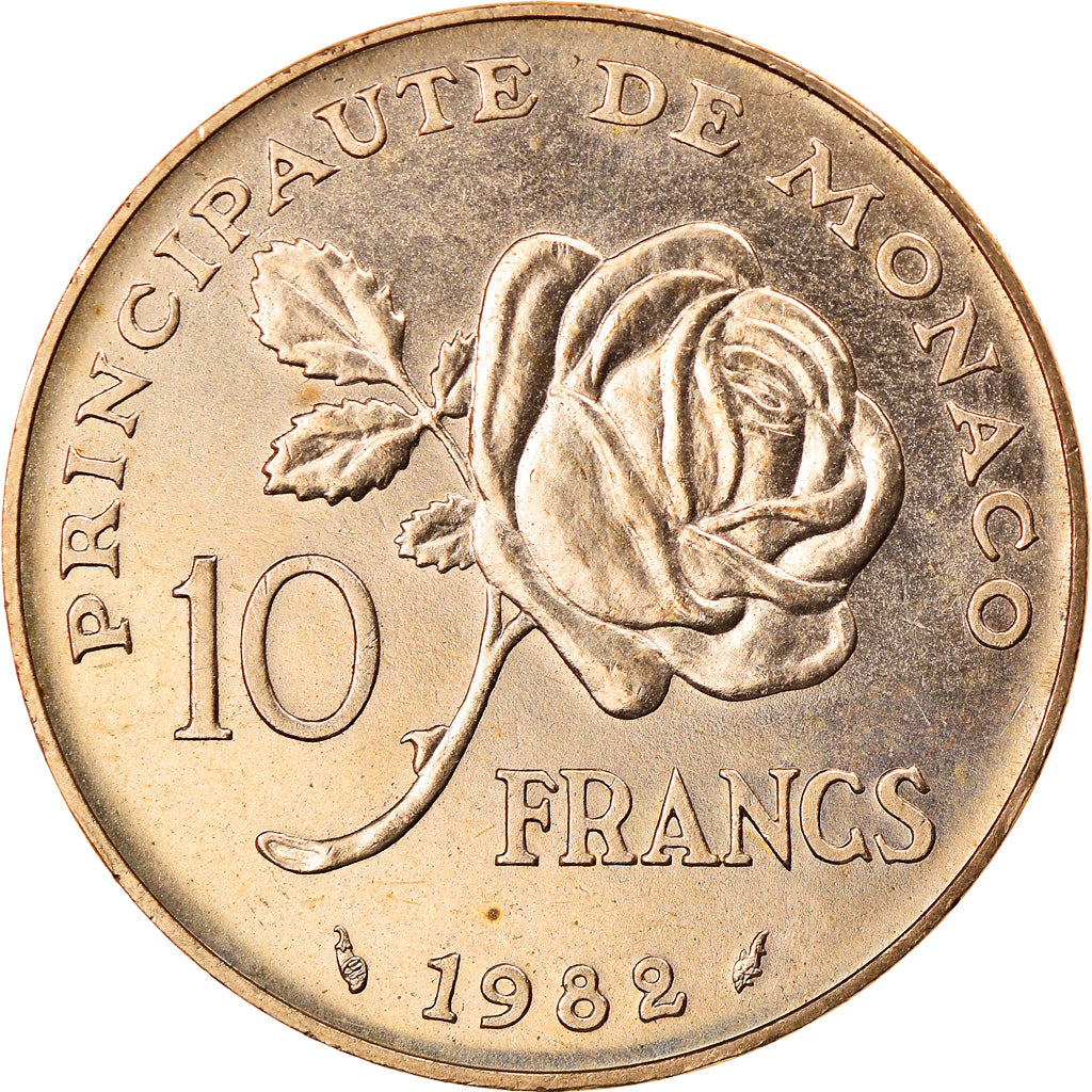 Monnaie, Monaco, Rainier III, 10 Francs, 1982, TTB+, Copper-Nickel-Aluminum