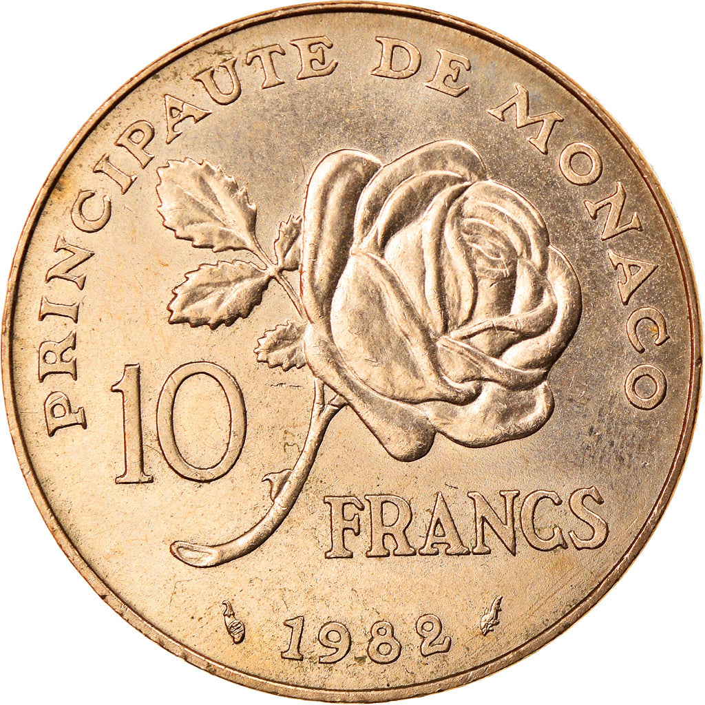 Moneta, Monaco, Rainier III, 10 Francs, 1982, BB, Rame-nichel-alluminio, KM:154
