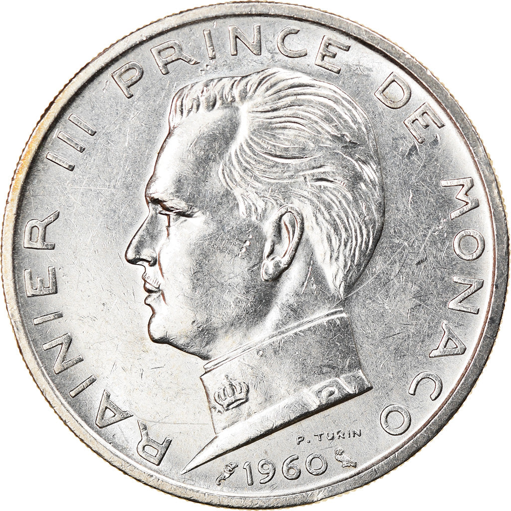 Monnaie, Monaco, Rainier III, 5 Francs, 1960, TTB, Argent, Gadoury:MC 152