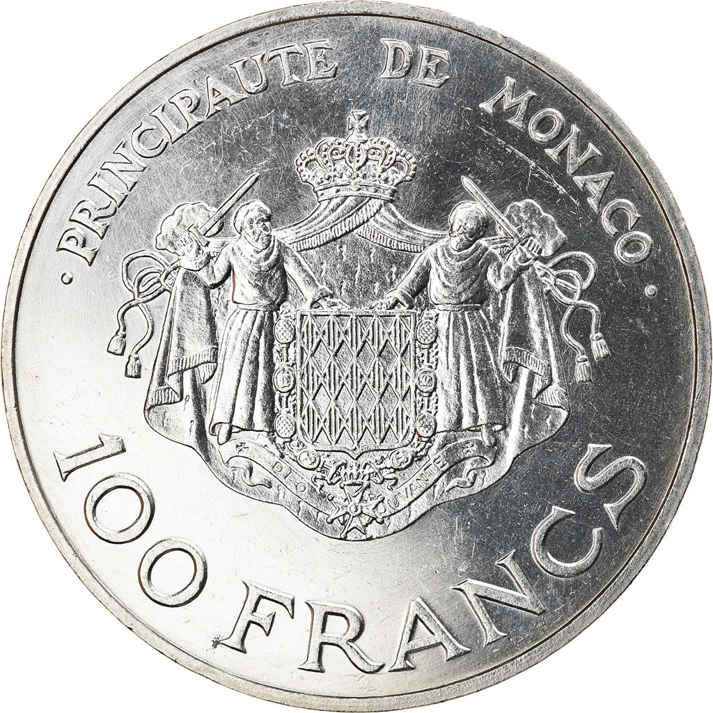 Münze, Monaco, Rainier III, 100 Francs, 1982, UNZ, Silber, KM:161