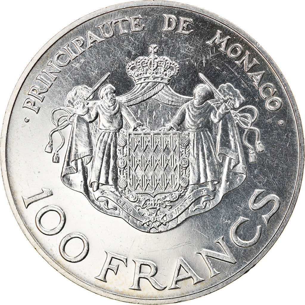 Coin, Monaco, Rainier III, 100 Francs, 1982, AU(55-58), Silver, KM:161