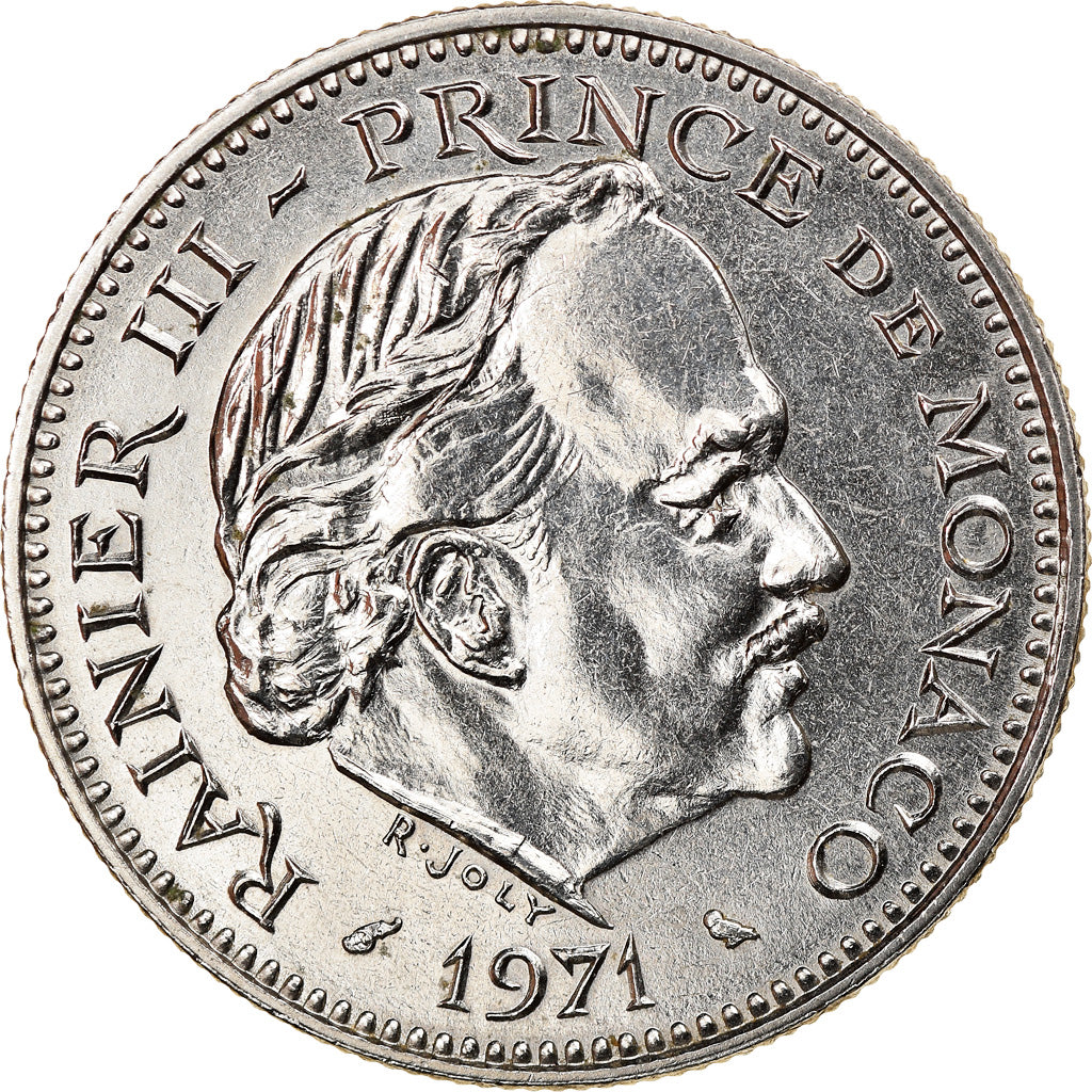 Coin, Monaco, Rainier III, 5 Francs, 1971, AU(55-58), Copper-nickel, KM:150