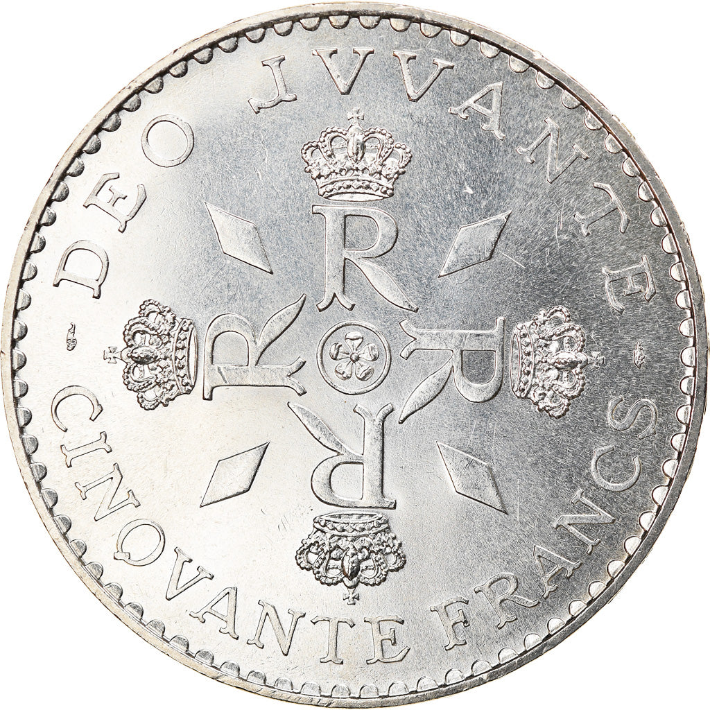 Coin, Monaco, Rainier III, 50 Francs, 1974, MS(63), Silver, KM:152.1