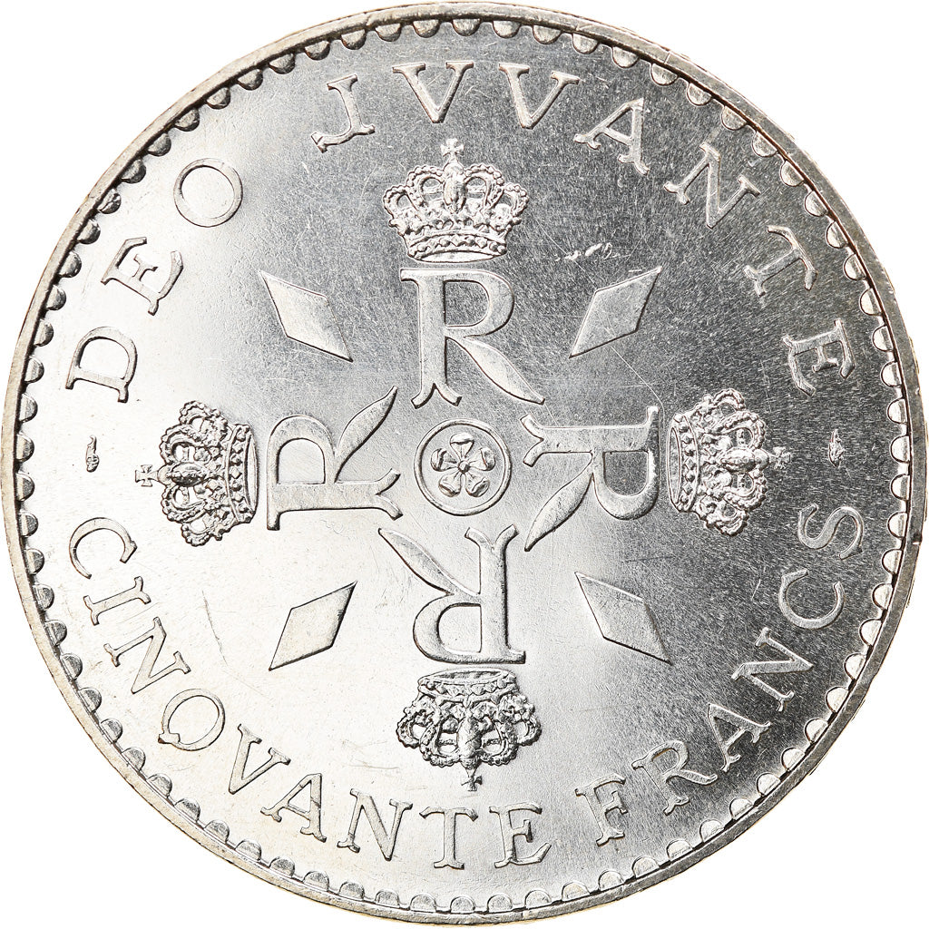 Coin, Monaco, Rainier III, 50 Francs, 1974, AU(55-58), Silver, KM:152.1