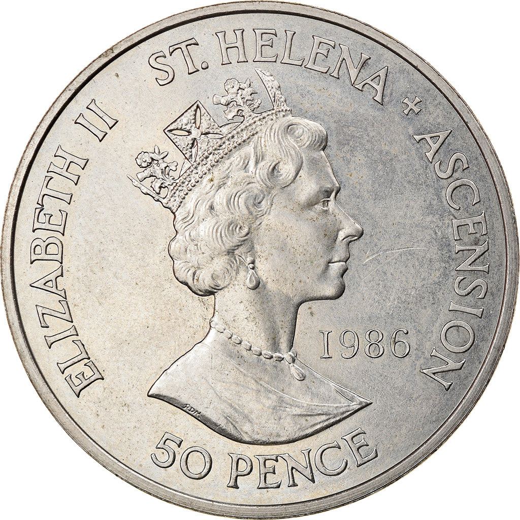 Coin, SAINT HELENA & ASCENSION, Elizabeth II, 50 Pence, 1986, British Royal