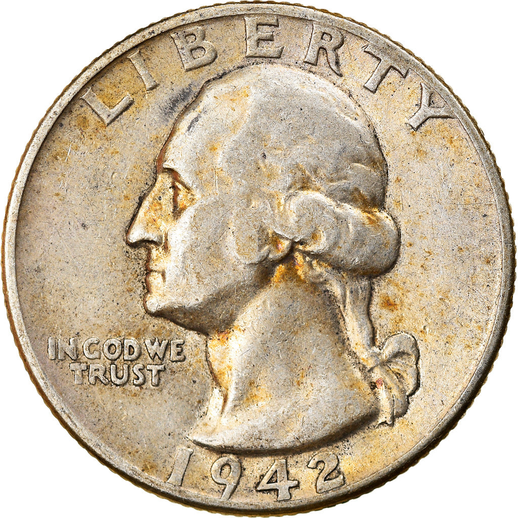 Coin, United States, Washington Quarter, Quarter, 1942, U.S. Mint, Philadelphia