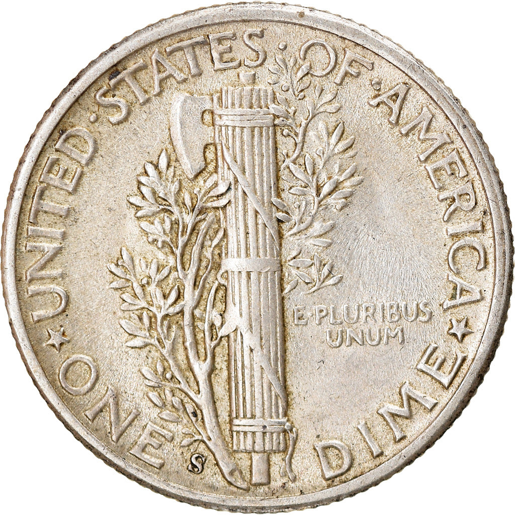 Coin, United States, Mercury Dime, Dime, 1944, U.S. Mint, San Francisco