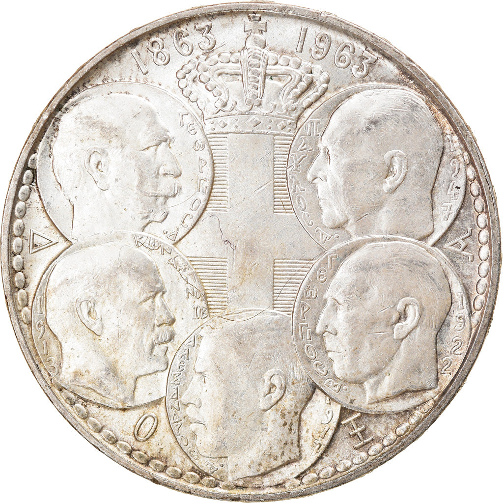 Coin, Greece, Paul I, 30 Drachmai, 1963, AU(50-53), Silver, KM:86