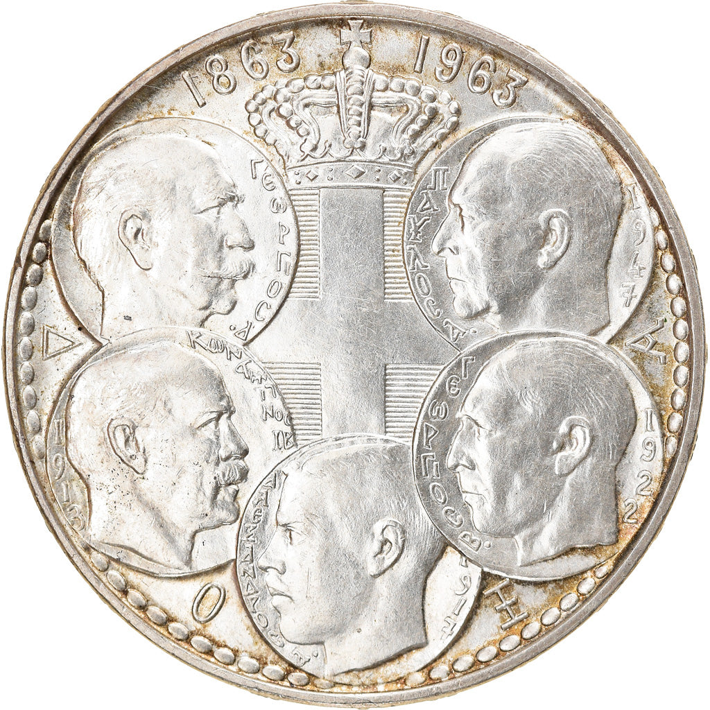 Coin, Greece, Paul I, 30 Drachmai, 1963, AU(50-53), Silver, KM:86