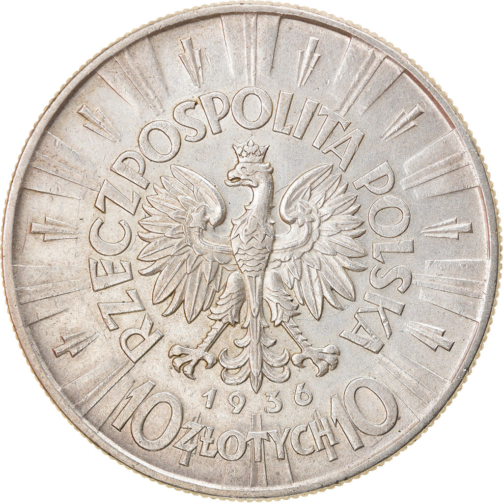Münze, Polen, 10 Zlotych, 1936, Warsaw, SS, Silber, KM:29