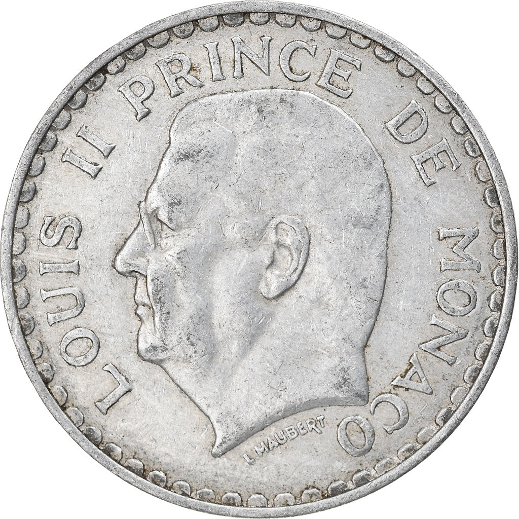 Moneta, Monaco, Louis II, 5 Francs, 1945, Paris, EF(40-45), Aluminium, KM:122