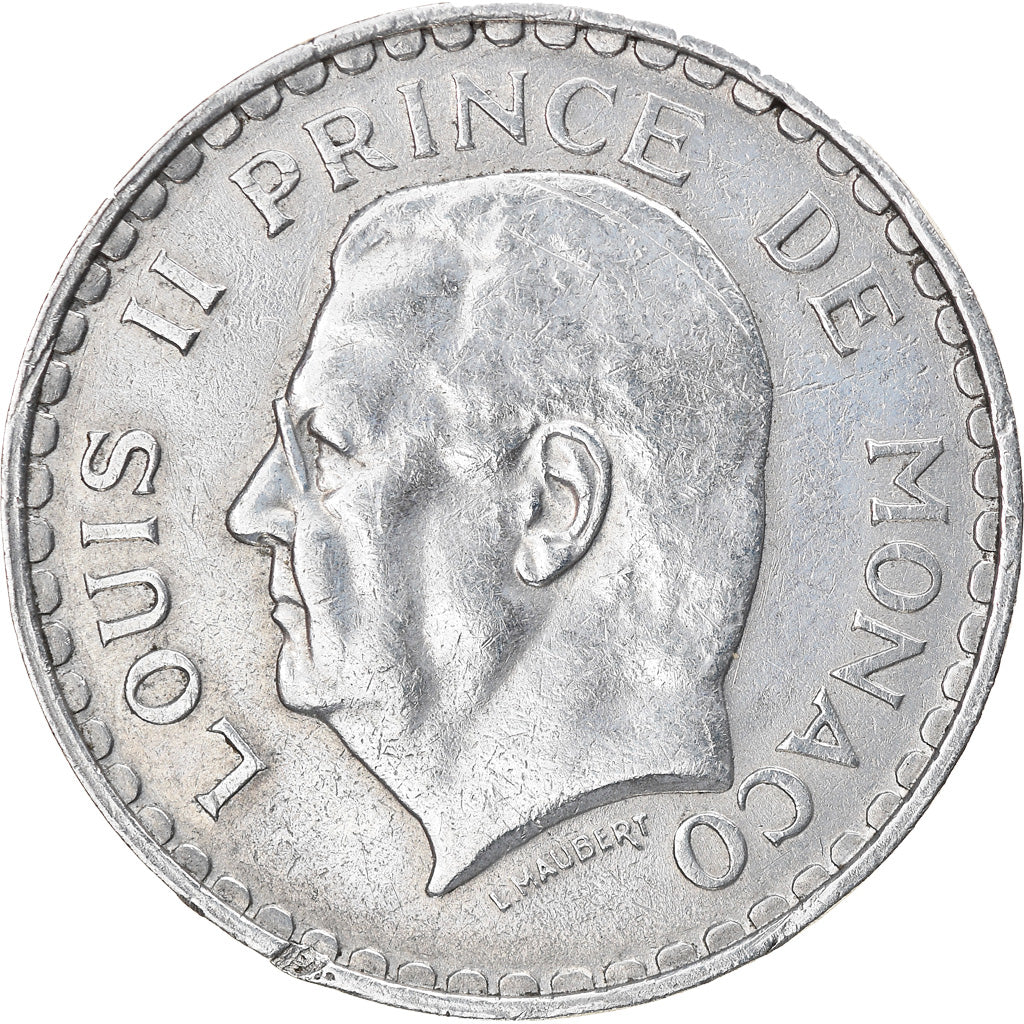 Monnaie, Monaco, Louis II, 5 Francs, 1945, Paris, TTB, Aluminium, Gadoury:MC135