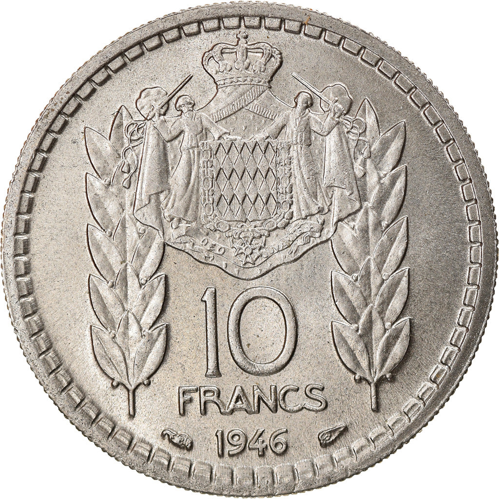 Coin, Monaco, Louis II, 10 Francs, 1946, AU(55-58), Copper-nickel, KM:123