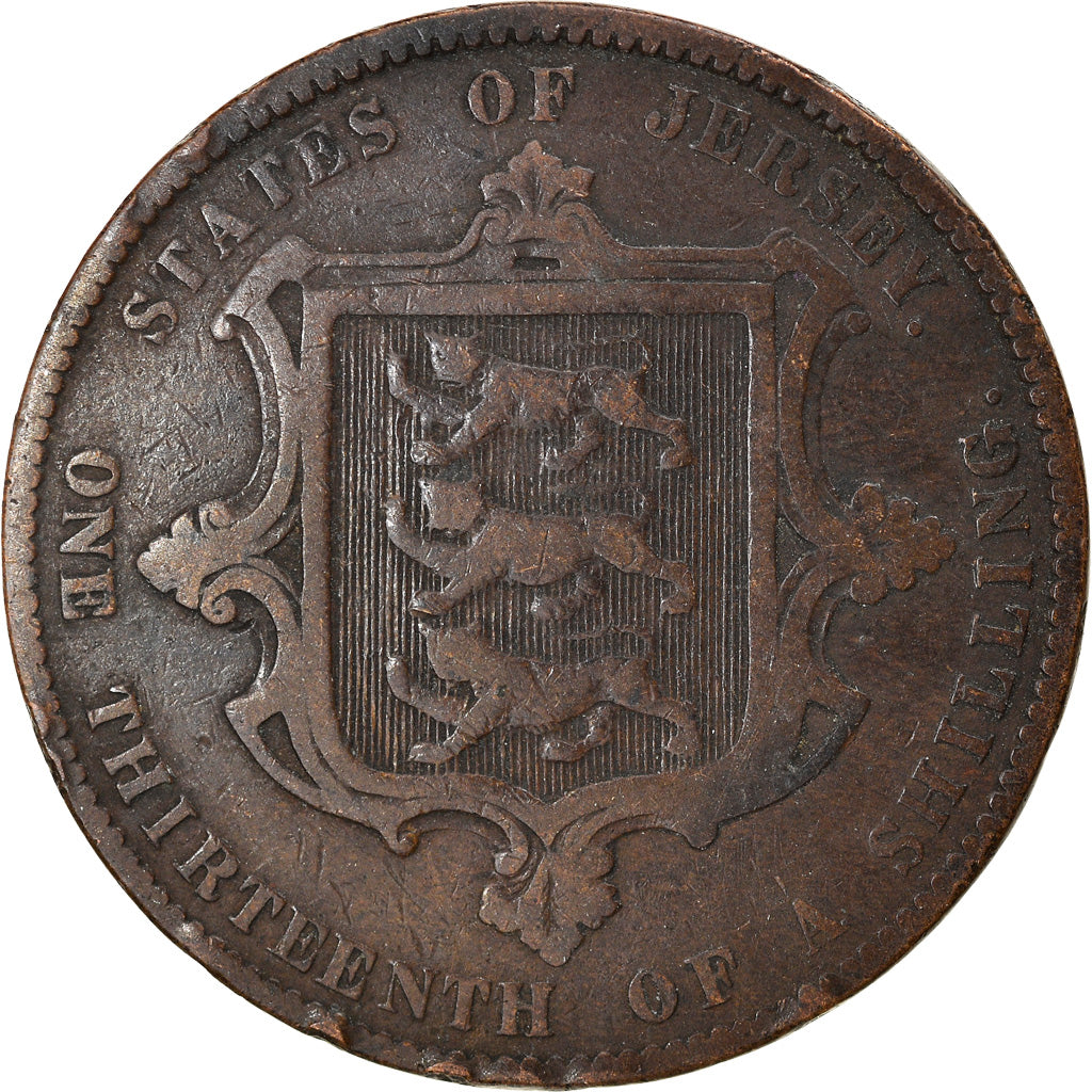Munten, Jersey, Victoria, 1/13 Shilling, 1871, ZG+, Bronze, KM:5