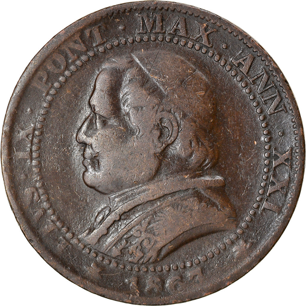 Coin, ITALIAN STATES, PAPAL STATES, Pius IX, Soldo, 5 Centesimi, 1867, Roma