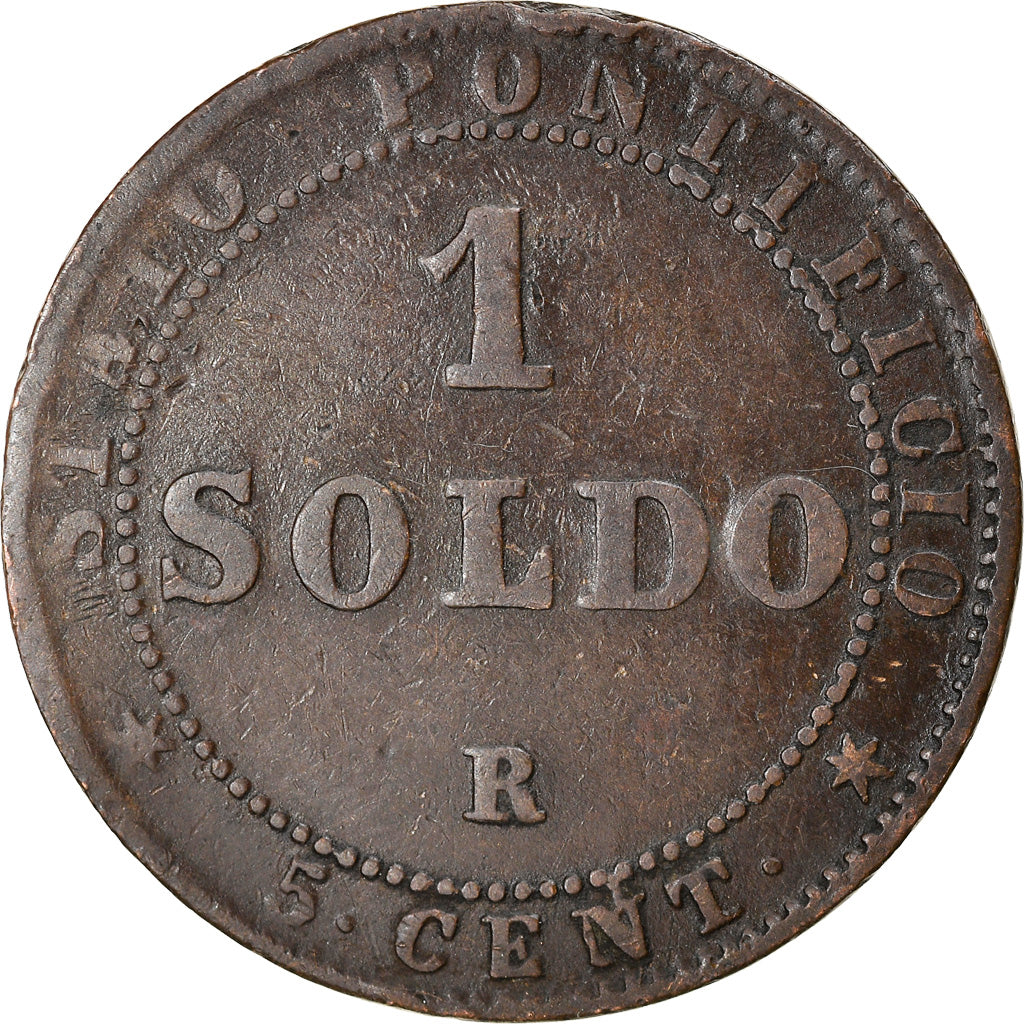 Coin, ITALIAN STATES, PAPAL STATES, Pius IX, Soldo, 5 Centesimi, 1867, Roma
