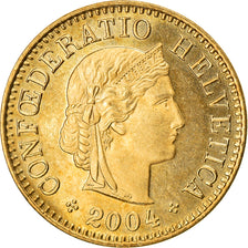 Coin, Switzerland, 5 Rappen, 2004, Bern, BE, MS(63), Aluminum-Bronze, KM:26c