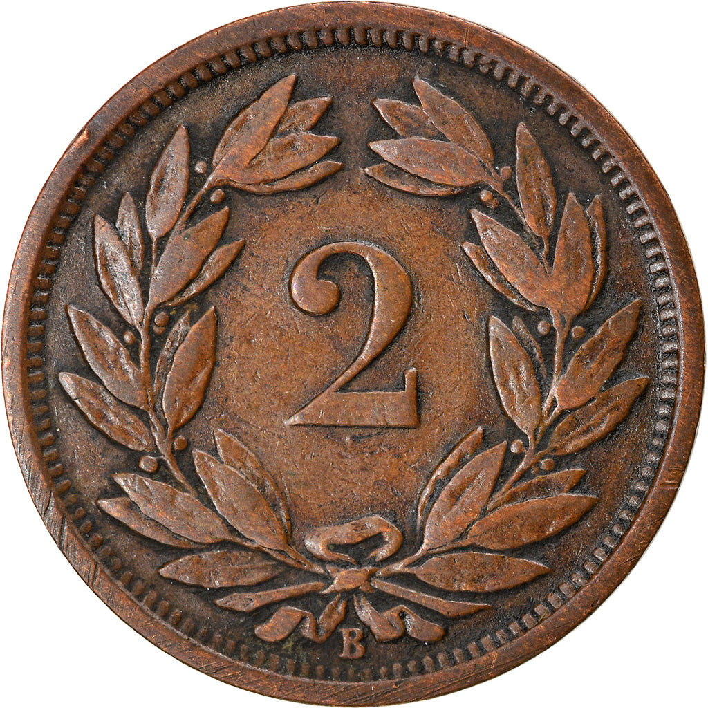 Coin, Switzerland, 2 Rappen, 1883, Bern, EF(40-45), Bronze, KM:4.1
