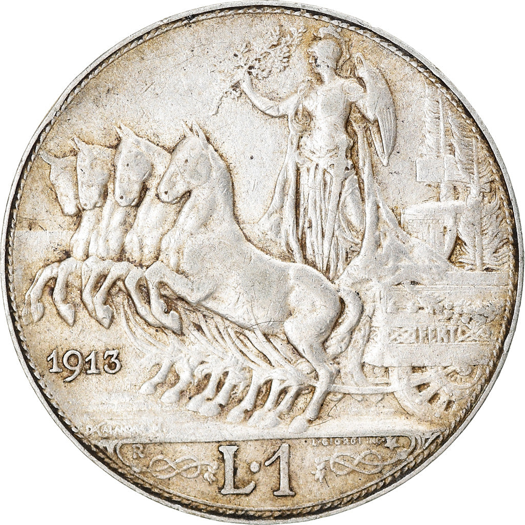 Coin, Italy, Vittorio Emanuele III, Lira, 1913, Rome, VF(30-35), Silver, KM:45