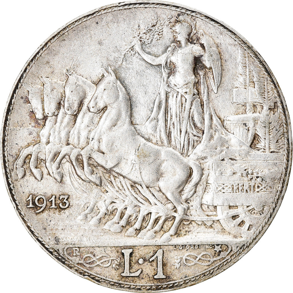 Coin, Italy, Vittorio Emanuele III, Lira, 1913, Rome, EF(40-45), Silver, KM:45