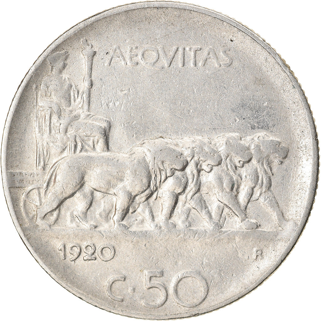 Coin, Italy, Vittorio Emanuele III, 50 Centesimi, 1920, Rome, EF(40-45), Nickel